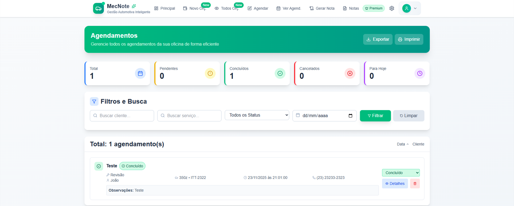 Agendamentos Inteligentes